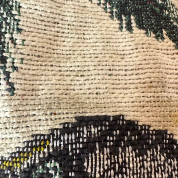 Vintage Tapestry Cat Christmas Tote Bag With Green Back & Handles - Picture 4 of 10